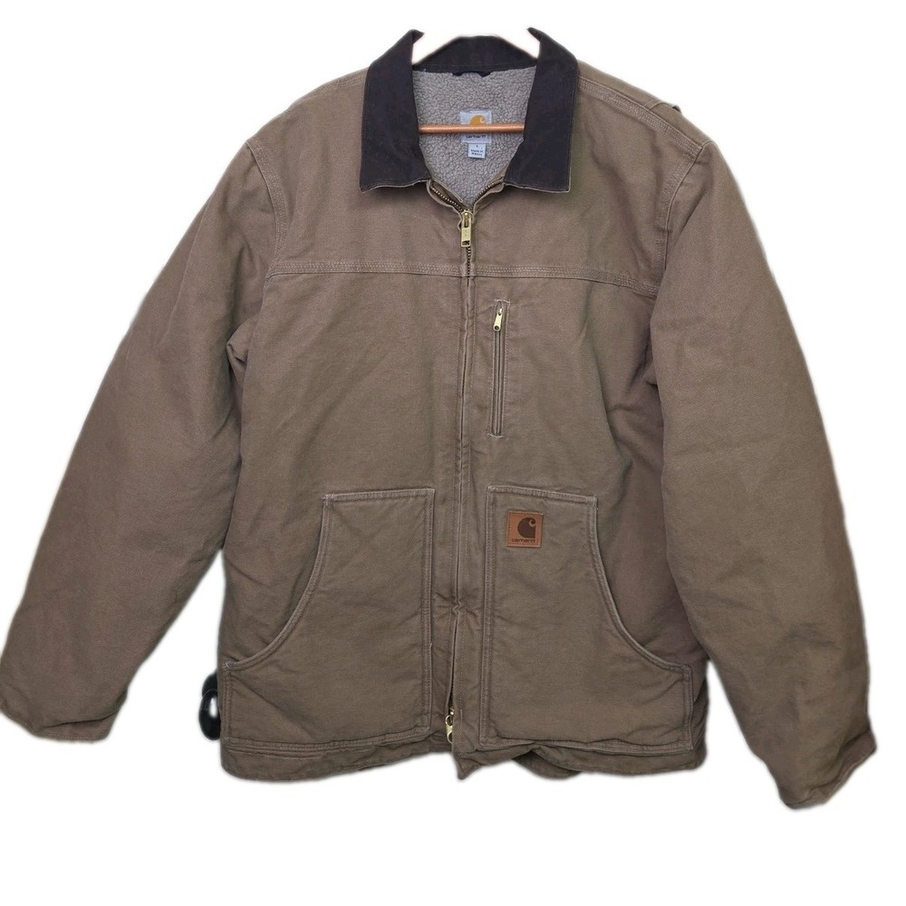 Carhartt Sandstone Ridge Chore Coat Sherpa Jacket Frontier Brown C61 FRB Mens L